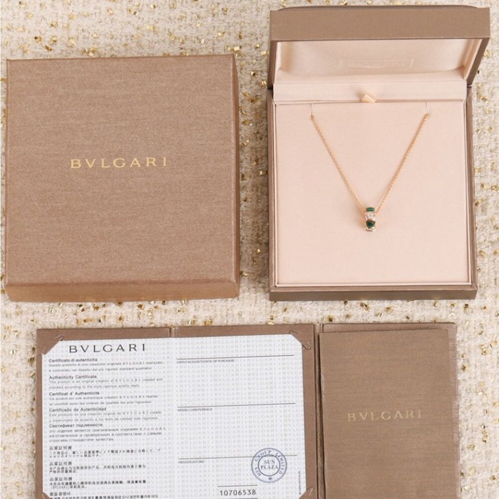Bvlgari Serpenti Green Malachite Gold Necklace - Picture 8 of 8